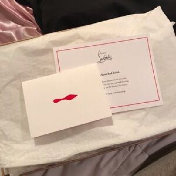 Christian Louboutin red bottom Floral satin ribbon weavers - Picture 2 of 7